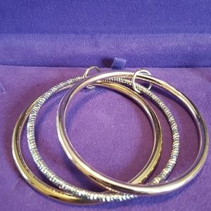 Two tone gold /silver bangle bracelet